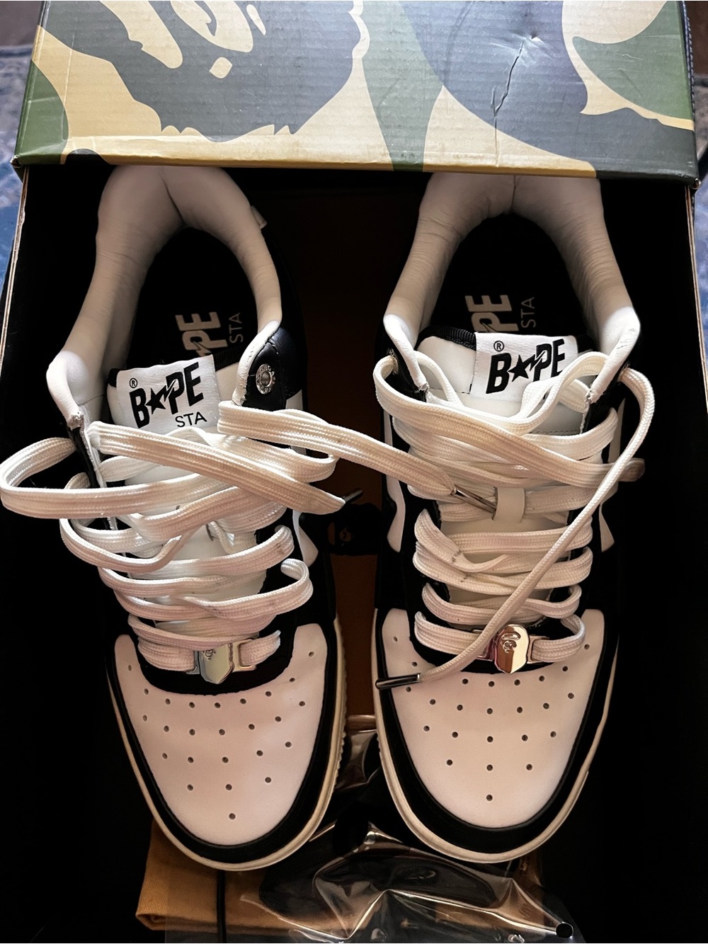 Bape Black & White BAPE STA Low Top Sneakers
